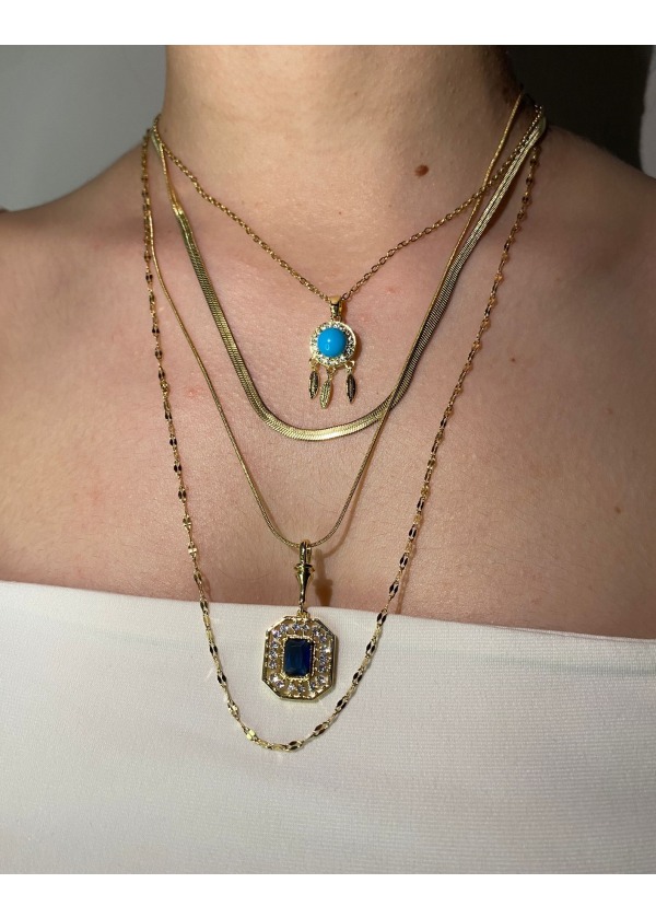 Gece ve Gökyüzü 4'lü Premium Çelik Kolye Seti