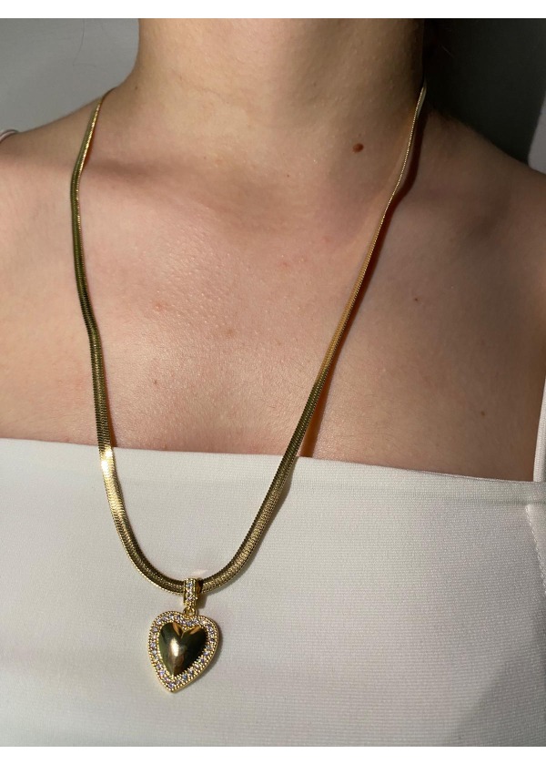 Golden Heart – Işıltılı Kalp Kolye