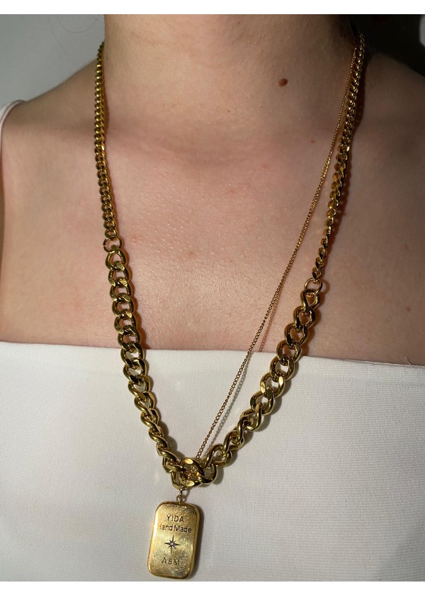 Yıldız Damgası – Gold Bar Zincir Kolye