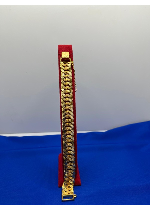 Altın İz – Dokulu Çelik Gold Bileklik