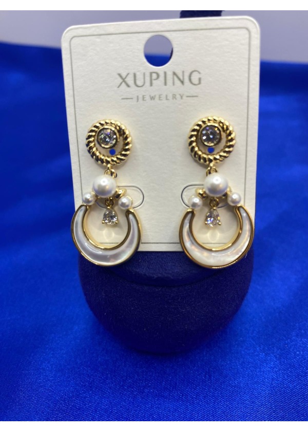  Pearl Circle Gold Küpe